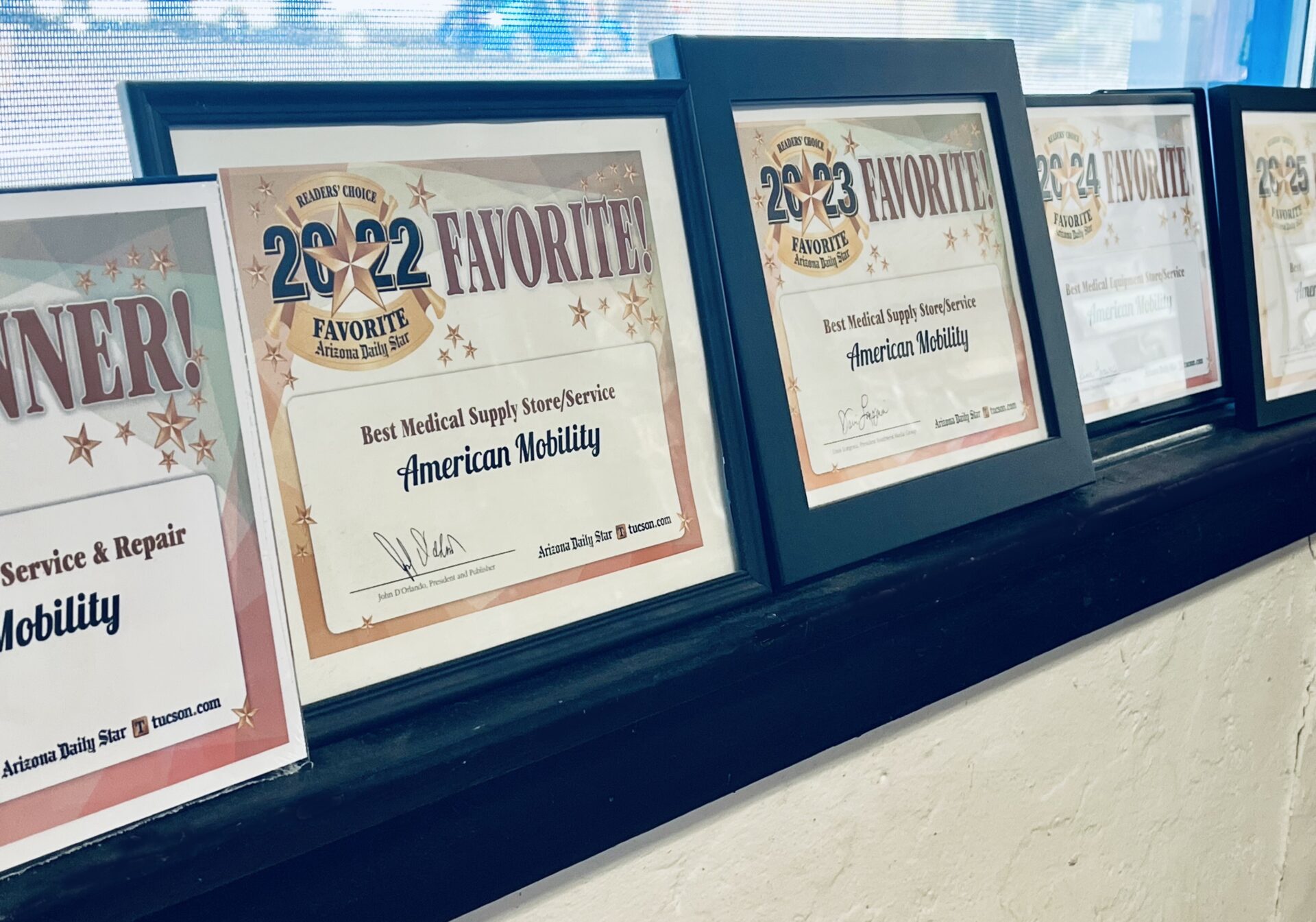 American Mobility RC Certificates